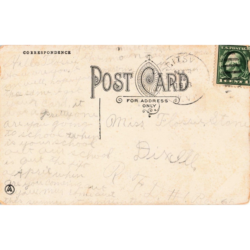 Vintage Purgitsville West Virginia WV Humorous Postcard 1913 Candlestick Phone - Picture 2 of 2